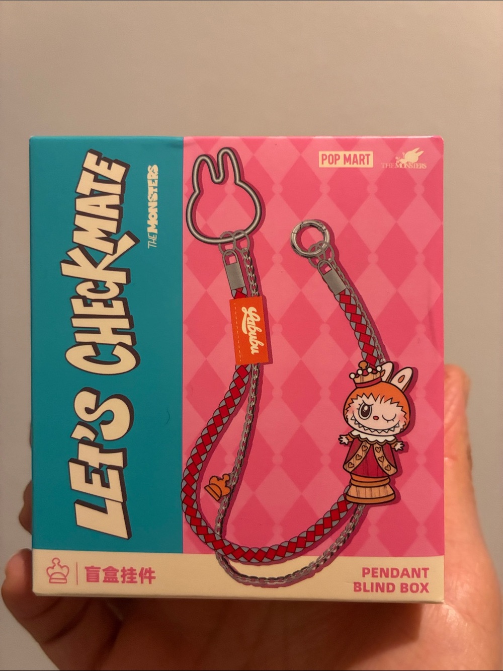 Pop Mart Let's Checkmate Pink Character Pendant Keychain